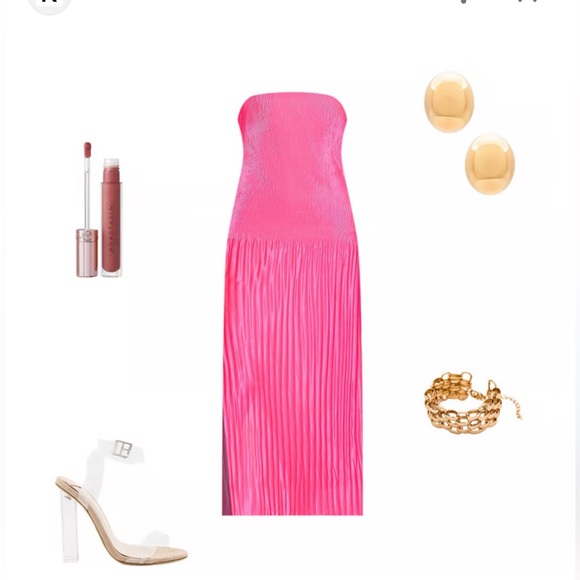 New Nbd ( revolve) Anita maxi dress bright pink - Picture 4 of 7